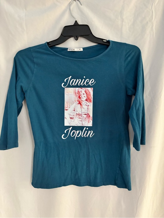 Tops - Janice Joplin Graphic Tee - Teal Women's Top